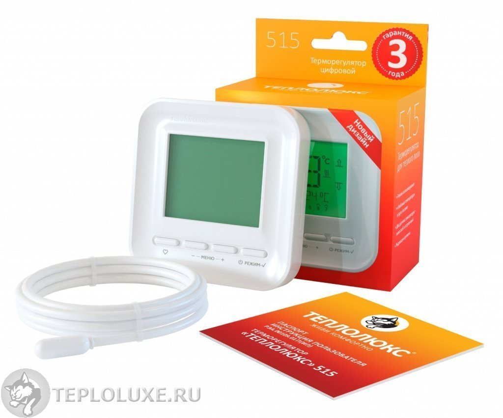 Купить "теплолюкс" 515 терморегулятор для теплого пола белый недорого в Московской области с доставкой - Плиткин Дом