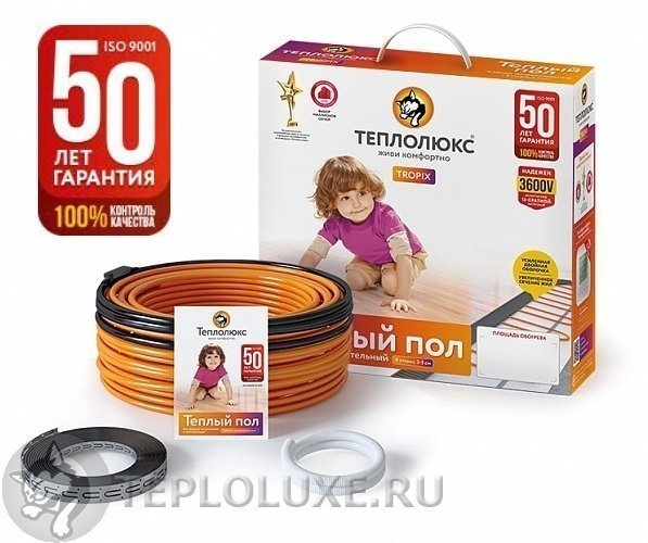 Купить «теплолюкс» tropix тлбэ - нагревательный кабель для теплого пола недорого в Московской области с доставкой - Плиткин Дом