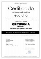 Сертификат Grespania